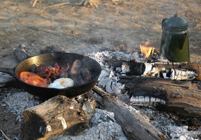 Cooking over an open fire
